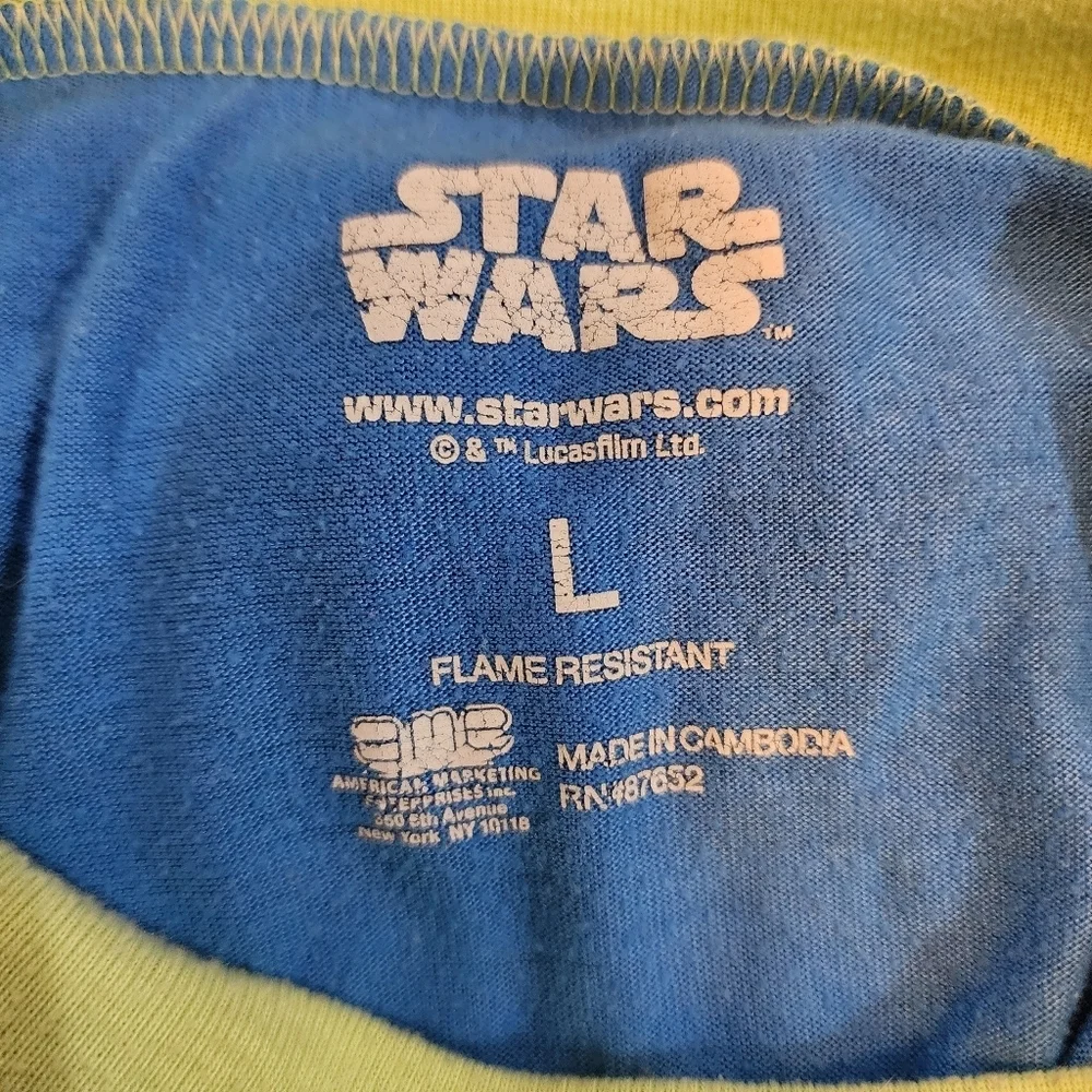 Star Wars Mandalorian blue and gray short sleeve pajama set Size L